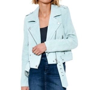 BLANKNYC Mint Morning Suede Moto Jacket
